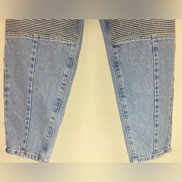 ZARA Mom Fit Biker Moto Jeans Cotton Rigid Light Wash, Size 6 - Picture 7 of 10